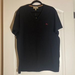 Burberry V-Neck Short-Sleeve Shirt.